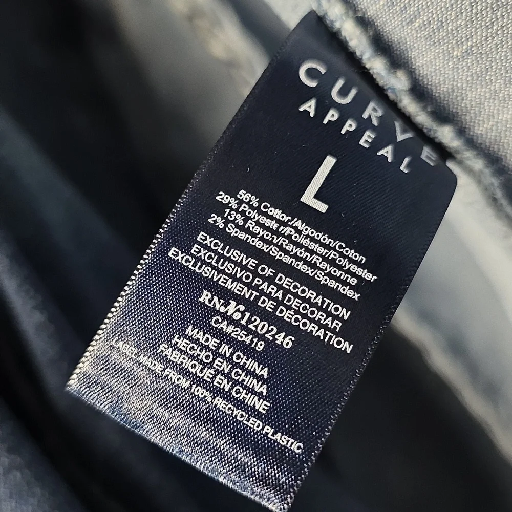 Curve Appeal Braided Denim Jacket, Light Wash - Picture 7 of 7